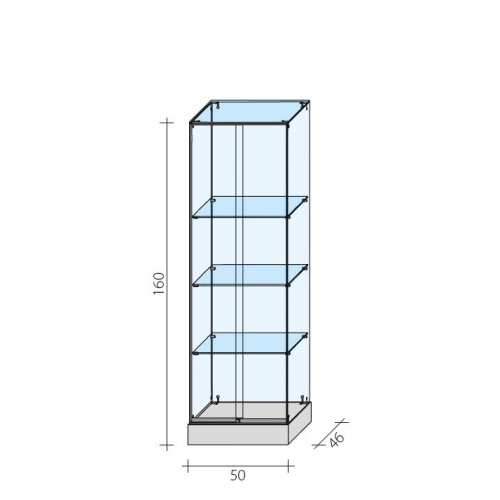 Gablota szklana AL 4 - wymiary