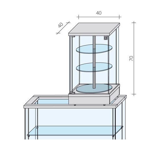 gablotka-szklana gablotka obrotowa, gablota nadstawka obrotowa